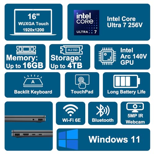 Image of HP OmniBook X Flip 2-in-1 Laptop 16 inch WUXGA IPS Touch (400nits) Intel 8-core Ultra 7 256V (Up to 47 Tops) 16GB RAM 1TB SSD for Creator Designer Professional Business Win11 ICP Hub