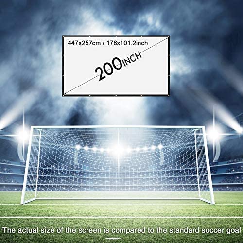Image of Savsol 200 inch Portable Outdoor Projector Screen, 16:9 Folding HD Big Size Movie Screen for Home Theater Office Presentation (Width 447 cm x 257 cm Height)