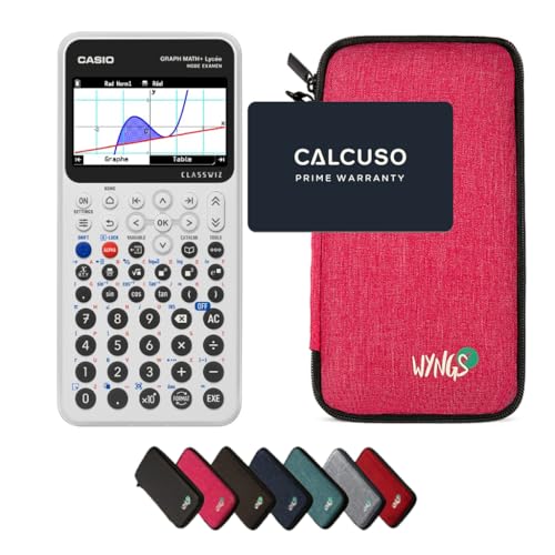 Casio Graph Math+ mit WYNGS Pink Schutztasche Set