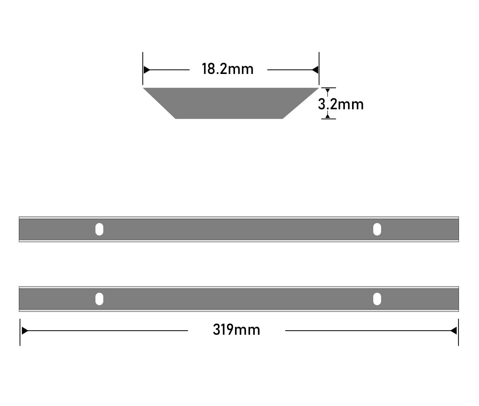 Coltelli a lama for pialla, 319 mm × 18,2 mm × 3,2 mm for JWP-12 Ryobi AP1300 TP2000 MB1931 Piallatrice a spessore