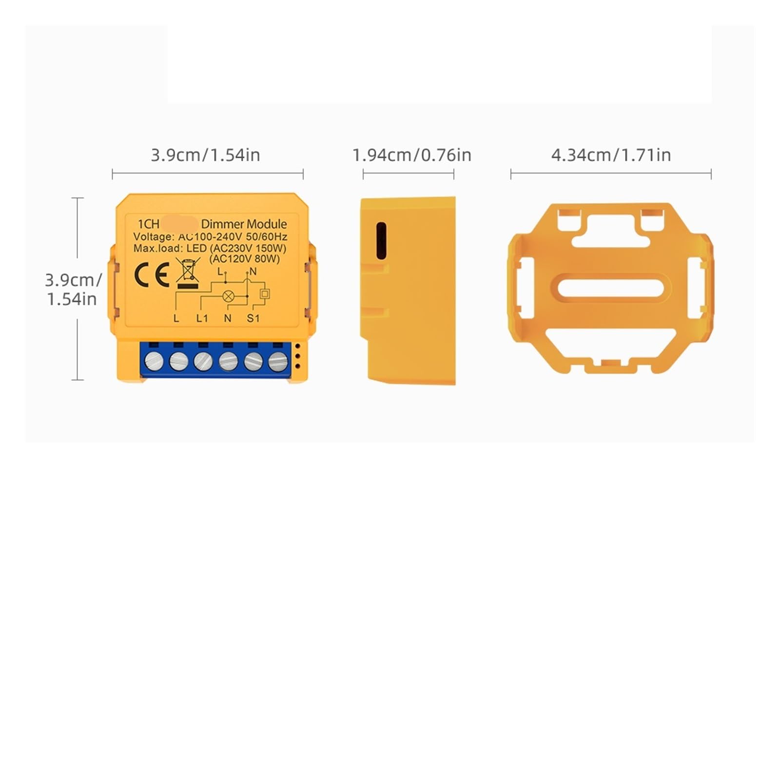 1 Uds. Módulo de interruptor de atenuación inteligente interruptor de luz regulable de 1/2 vías(2 gang)