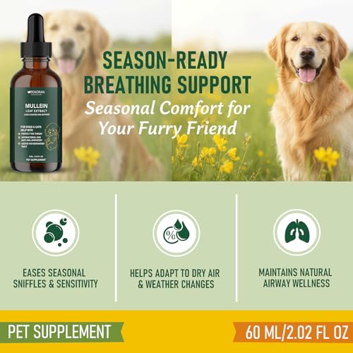 Image of Mullein Lung & Cough Drops for Dogs & Cats, Cough, Hoarseness, Easy Breathing, Lung Cleanse and Support, Better Lungs, Soothes Throat Discomfort - ﻿100% Natural and Efficient