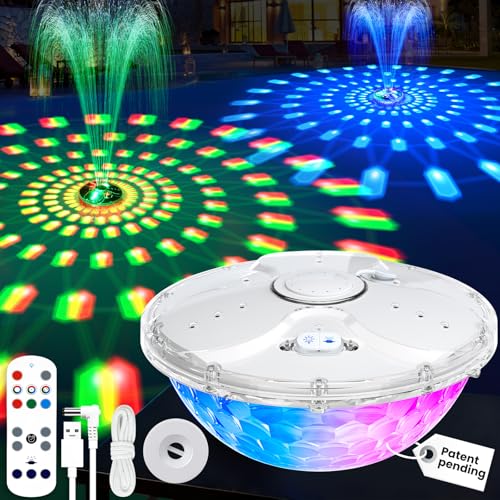 Rechargeable Pool Fountain with Remote,8000mAh Floating...