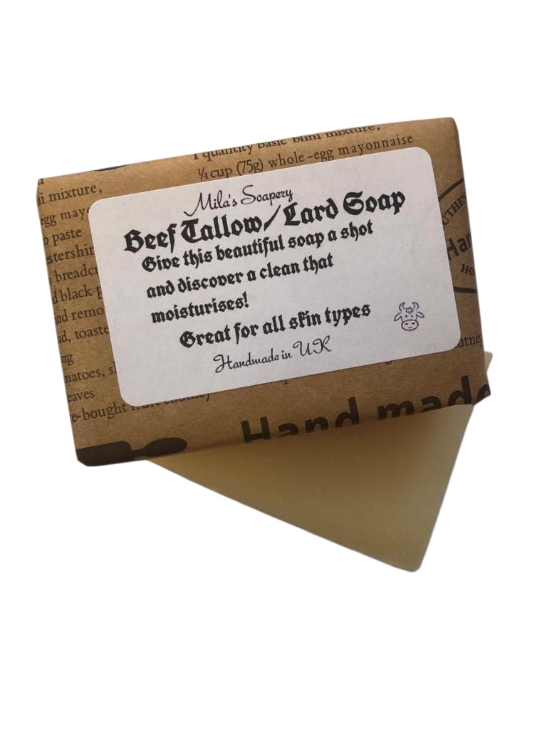 Beef Tallow-lard Soap/Face/Body/Bath/Shower/Unscented/Old Fasion/Gift/Solid Bar Soap, White