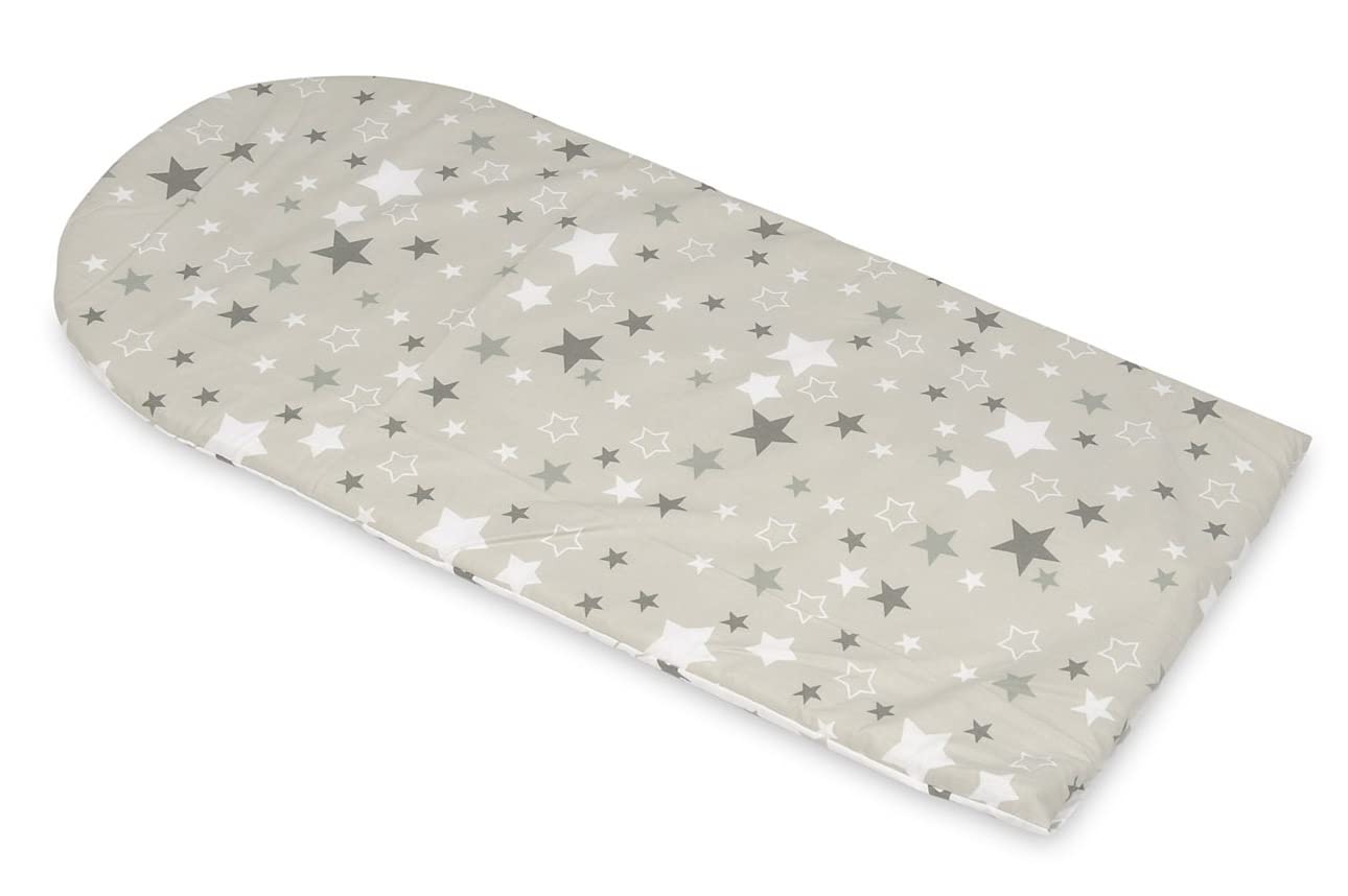 Velinda Riduttore,nido,culla,culletta,bozzolo per letto,neonato,100% cotone (motivo: stelline bianco grigie su sfondo grigio - stelline)