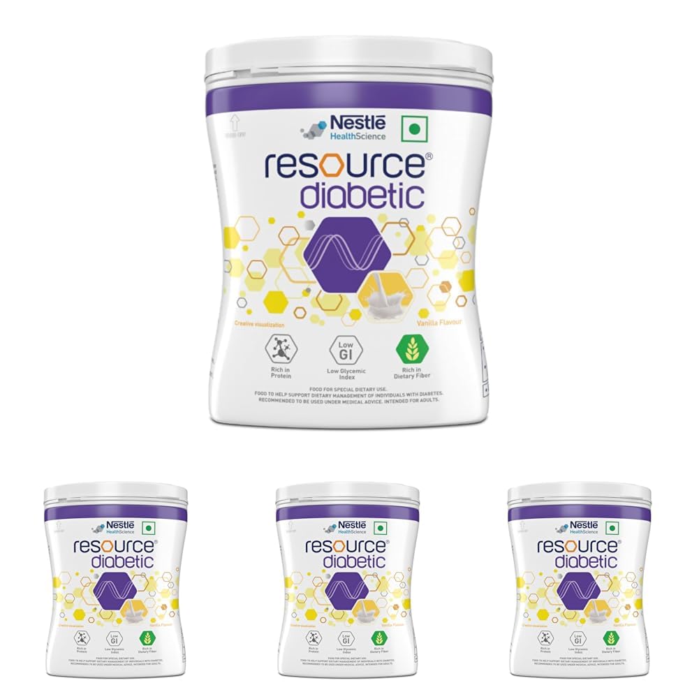 Resource Diabetic Nestle Food For The Dietary Management Of Individuals With Diabetes – 400g Pet Jar Pack (Vanilla Flavour) (Pack of 4)