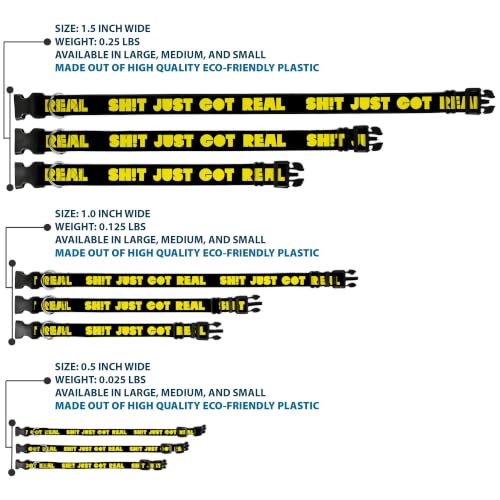 Collier de clip Buckle Down Shit Devient véritable Noir Jaune Medium - 4