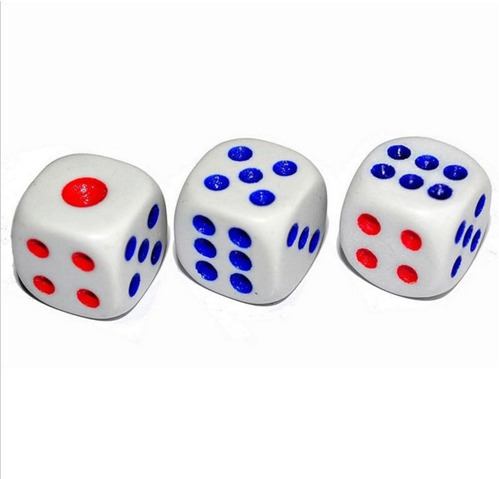 KRAFTMASTERS®100 Pieces 15MM Small 6 Sided Dice Set White Colors Acrylic Dice for Board Game or Teaching Math 1