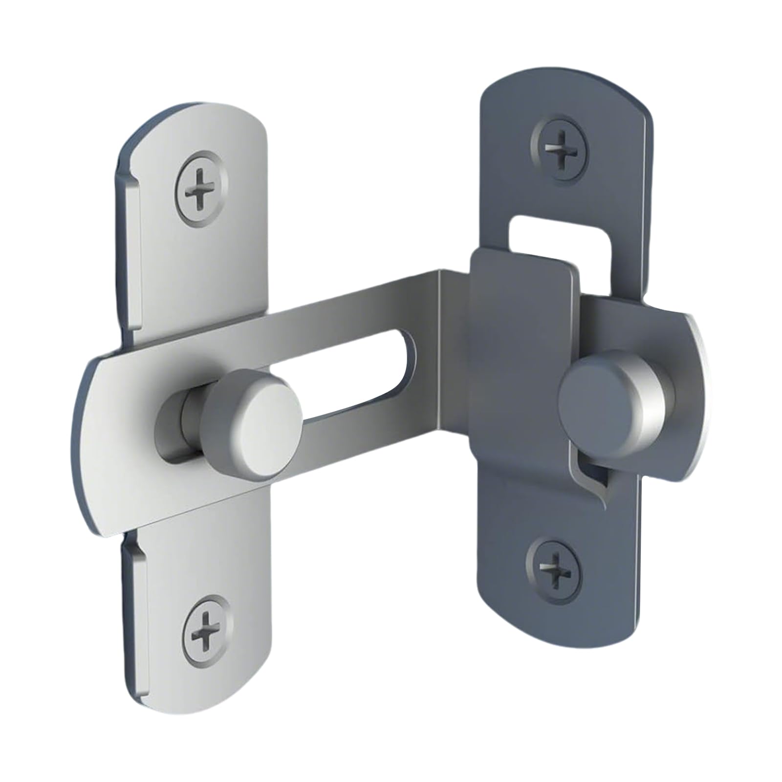 90 Degree Stainless Steel Door Buckle Stainless Steel Right Angle Sliding Door Latch Buckle Screen Door Stopper Lock Hook Eye Lock for Barn Door Window Outdoor (Silver)