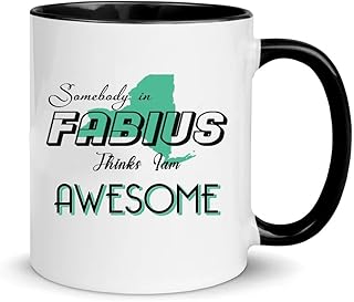 Somebody In Fabius Things I Am Awesome - Love Mug for Fabius NY Mug Accent Black 11 oz