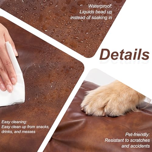 Image of Hobestluk Bean Bag Leather Couch Togo Chair Memory Foam Living Room Adult