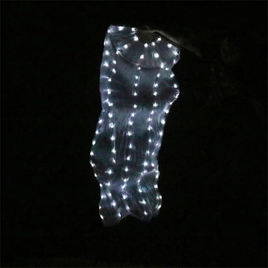 Jedwabne LED Rainbow Dance Long Fans Damskie Akcesoria do Tańca Brzucha Taniec Brzucha Chiński Taniec LED Fani Akcesoria