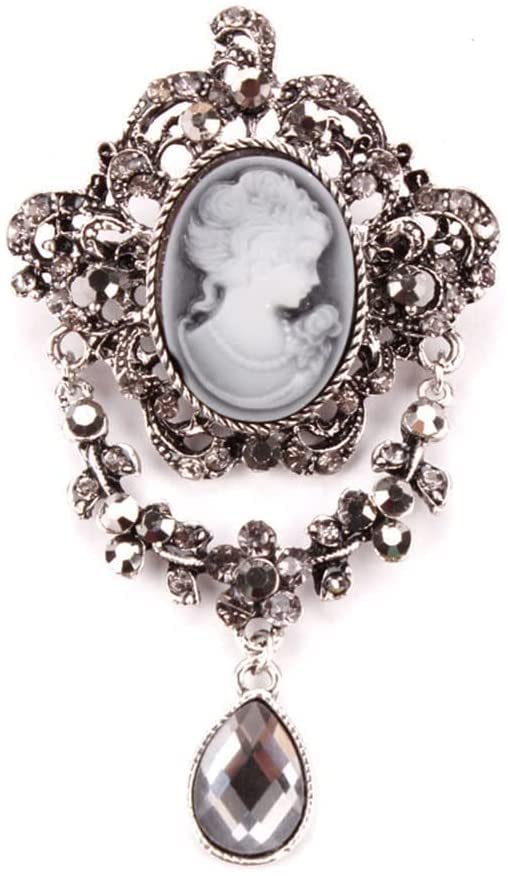 Spilla Spilla da Donna in Metallo con Testa-Statua Spilla con cammeo Spilla Smaltata con Strass per Spille Regalo per Feste da Donna