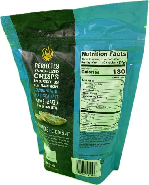 Kokobunch Variety Bundles Of Stonefire's Authentic Naan Crisps Flatbread Cracker 4 or 3 Assorted Pack (6oz, 2 Bags of Garlic And Cheese & 2 Bags of Sea Salt)