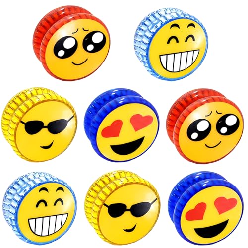 Yoyo Luces Liuer 8PCS Yoyo Niños de Luz LED Plástico Yo-Yo Entretenido Juguete Yoyo Ball para Niños (Aleatorio Expresión Patrón)