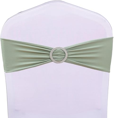Miniatura 2 de WENSINL Paquete de 50 bandas elásticas para sillas de boda, bandas elásticas de licra con hebilla deslizante, lazos de elastano para fiestas, sin