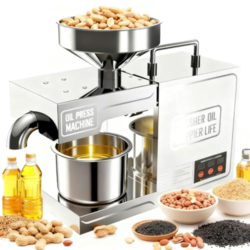 Prensa de aceite eléctrica, extractor de aceite automático, calidad comercial, equipo de aceite orgánico para el hogar, para exprimir cacahuetes, semillas sésamo, colza, nueces, aceitunas, etc