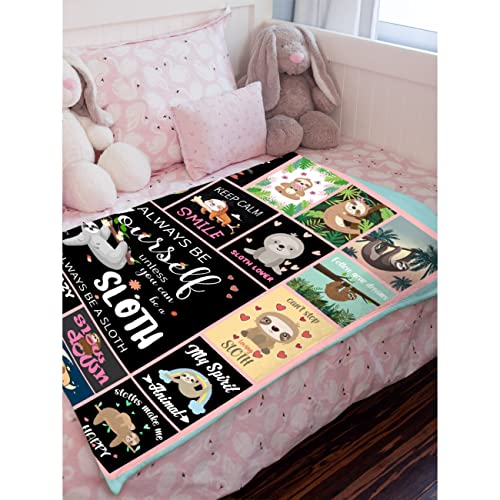 Always Be Yourself Unless You Can Be A Sloth Blanket Throws Gift for Girls Boys?Cute Decor Plush Soft Lightweight Flannel Fleece Blankets Manga Quilt for Bed Couch Chair 120x90In Extra Large