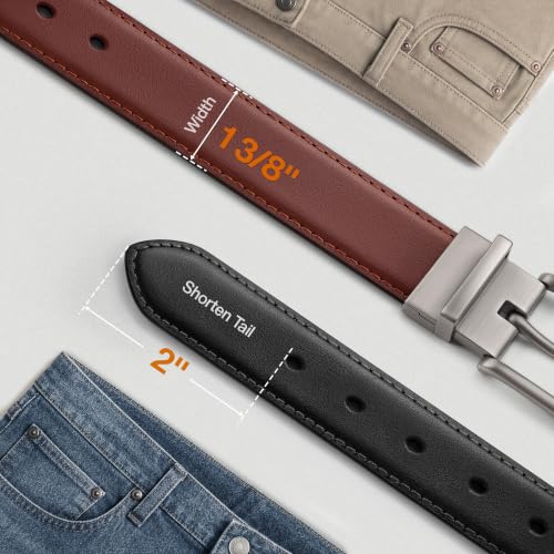 BULLIANT Men's Reversible Leather Belt
