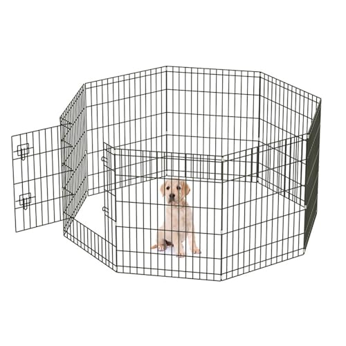 tangcheng ペットサークル 折りたたみ ペットフェンス 犬 サークル 犬ゲージ 中型犬 小型犬 猫 うさぎ 小動物 柵 置くだけ 室内屋外兼用 トイレトレーニング 脱走防止 金属製 ワイヤー 形変更可 組立簡単 軽量 持ち運び便利 (60*60cm