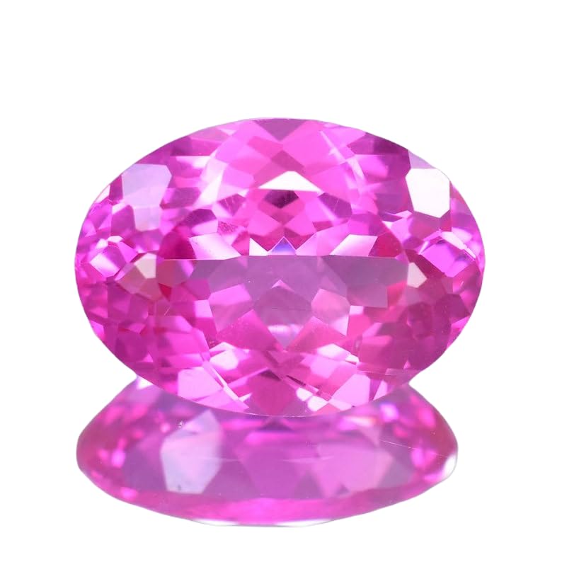 Saphir rose naturel 13x18mm de forme ovale pour création de bijoux DIY