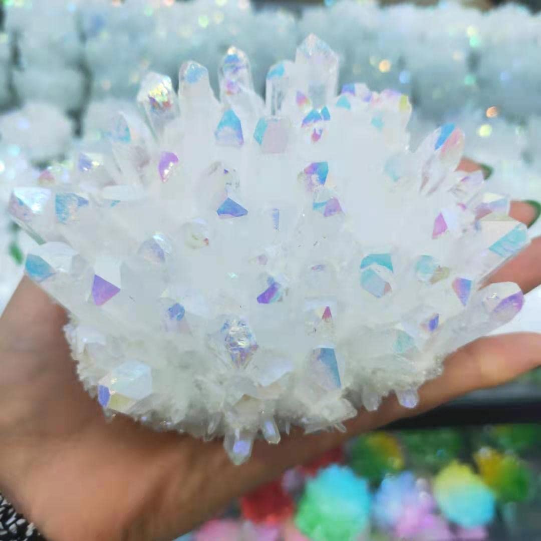 Home Decor, Natural Hite Quartz Rock Angel Floers Aesthetic Room Decor Fantastic Indie Jeelry Stone Gifts,Natural (Size : 400-500g) Raccolta domiciliare (Size : 600-700g)