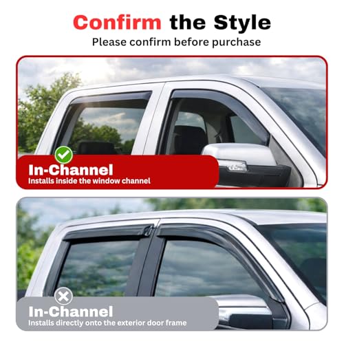 Image of KPY Rain Guards Fit for 1993-2011 Ford Ranger, in-Channel Window Visors Vent Wind Deflectors 2PC, Truck Accessories for 1994-2010 Mazda B2300 /B4000, 1994-2008 Mazda B3000