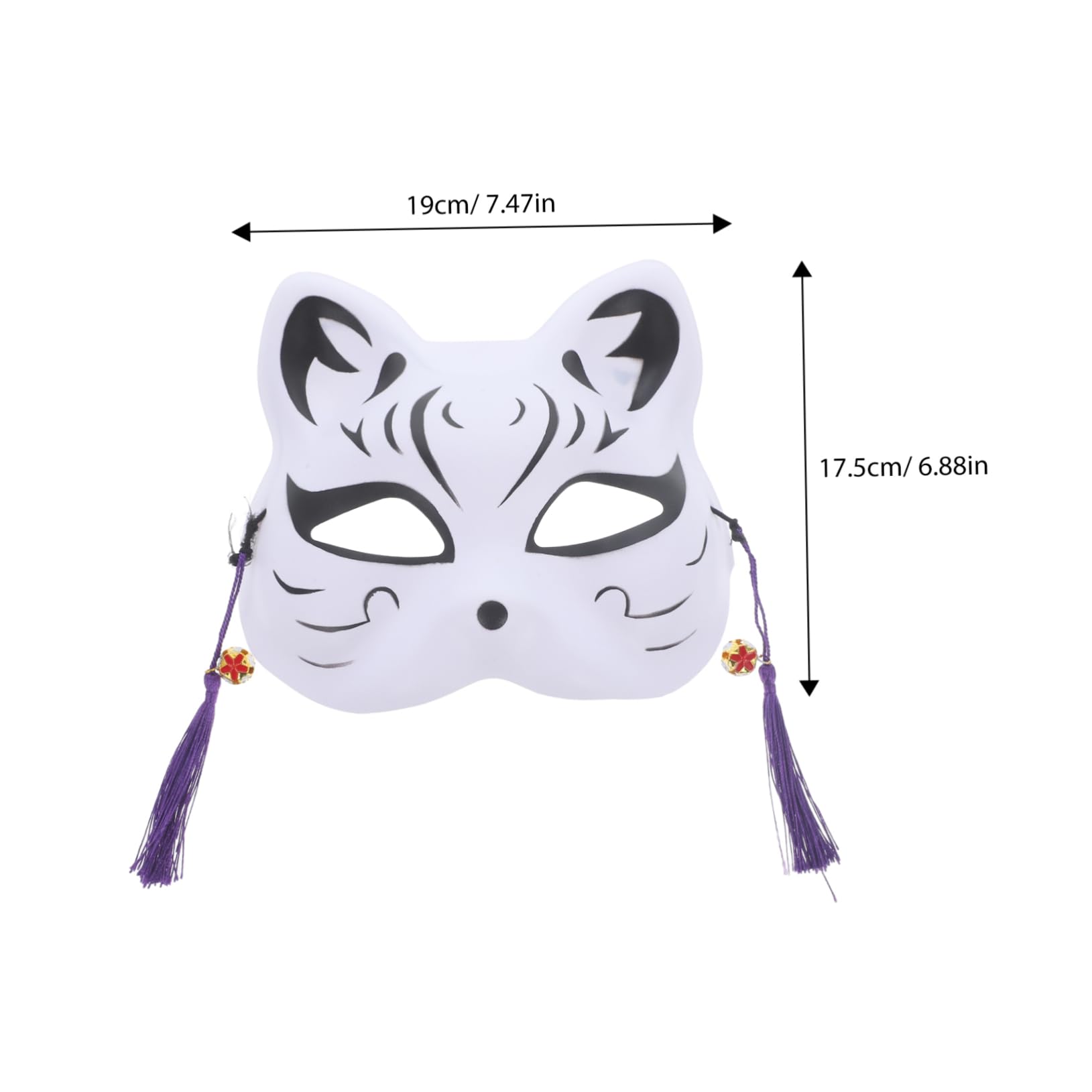 狐のお面（タレ目さん） 狐面Half（黒） その他ファッション 朧 通販 8908359｜Creema(クリーマ)