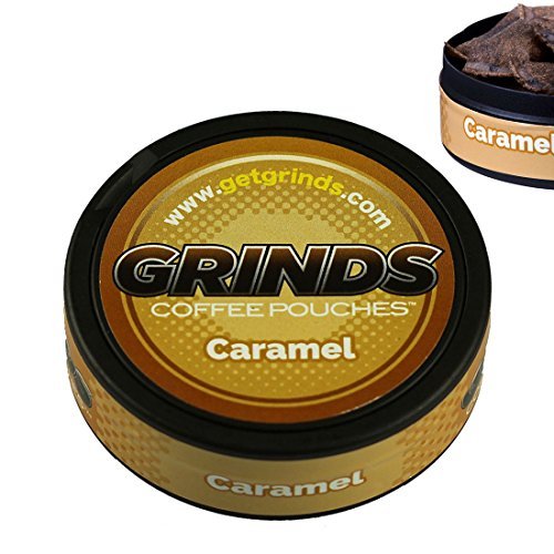 Grinds Coffee Pouches | Top 4 Flavors | Wintergreen, Vanilla, Mocha, Caramel | Tobacco Free, Nicotine Free Healthy Alternative | 1 Pouch eq. 1/4 Cup of Coffee (Top 4 Flavors)