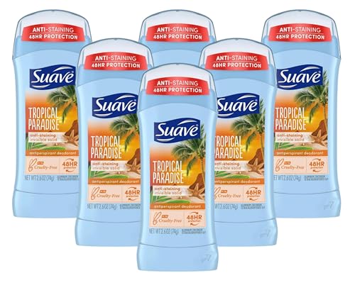 Suave Deodorant 2.6 Ounce 24Hr Tropic Paradise Invis. Solid (76ml) (6 Pack) image 4