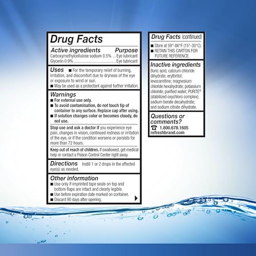 Refresh Optive Lubricant Eye Drops, 0.5 fl oz (15mL) Sterile