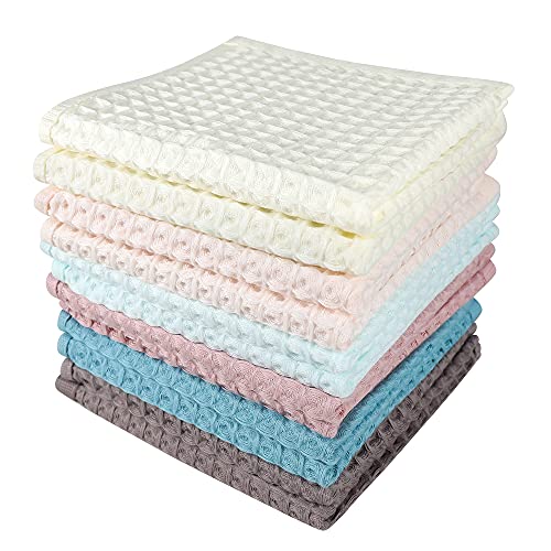 Vfaejll Cotton Kitchen Towels,12 Pack Waffle Weave Dish Towels For Drying Dishes,13X13 Inches Dish Rags For Washing Dishes, Kitchen Towels,Mix Color Dish Towels #TOP1