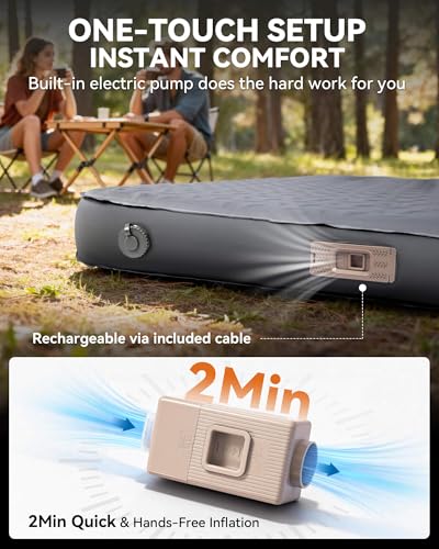 Image of Hikenture 4 inch Thick Self Inflating Sleeping Pad, Foam & Air Camping Mattress