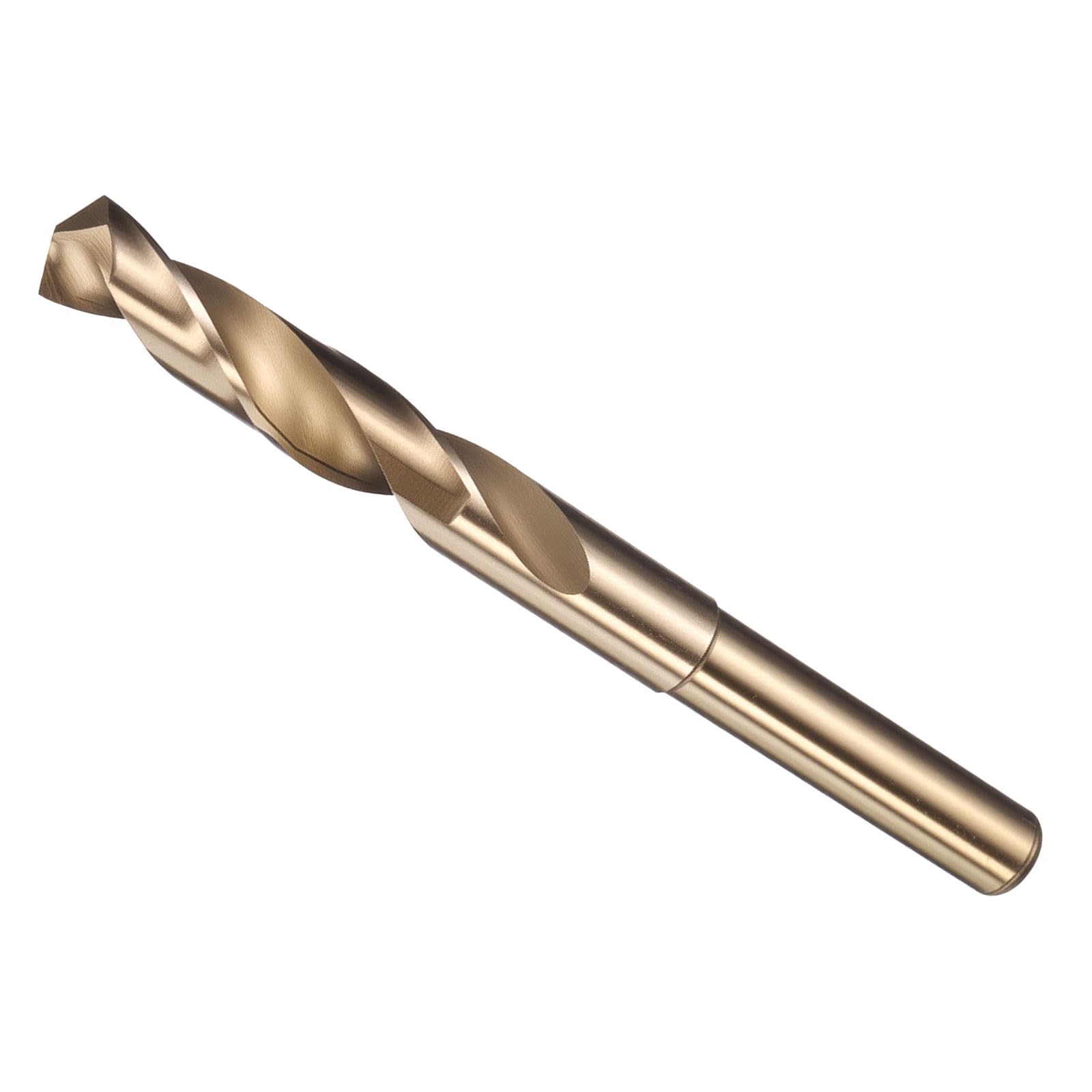 METALLIXITY Drill Bit (14mm), 1/2" Reduced Shank Round M2 High Speed Steel Bits 135-Degree Point Angle for Drilling Metal and Steel DIY Projects Gold