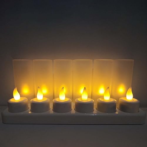 Miniatura 3 de YASENN Velas LED parpadeantes que funcionan con pilas, velas LED sin llama, velas votivas falsas para decoración de Halloween, Acción de Gracias,
