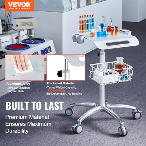 image for VEVOR Medical Cart, Salon Cart with Wheels, Mobile Trolley 26.77