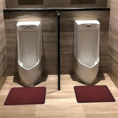 FenLinJun 小便器マット トイレマット フロアパッド トイレカーペット 人気 滑り止め 吸水 小便器マット おしっこパッド 男性用トイレ用 商業 浴室床プロテクター ホテル 学校 会社用 (レッド*2)
