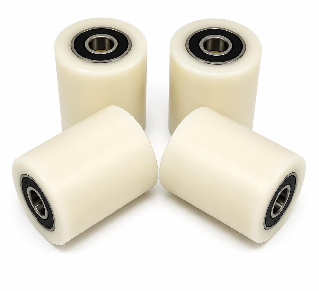 Lot de 4 rouleaux en nylon polyamide - Diamètre : 40 mm - Largeur : 50 mm - Largeur : 10 mm - Roulements précis (40-50-10).