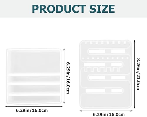 Miniatura 2 de 1 juego de moldes de estante de exhibición DIY para aretes, moldes de silicona para bricolaje, herramientas de bricolaje, organizador de joyas,