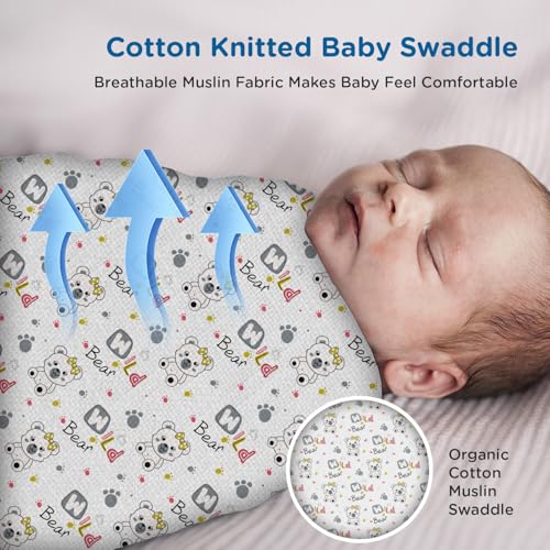 Image of Mee Mee 100% Muslin Cotton Baby Swaddle Wrappers Set (PK-3)| Baby Towel| Soft, Quick-Drying & Highly Absorbent Blanket | Printed Mulmul Swaddle Cloth,Newborn Essentials (Multicolour, 120x100 cm)