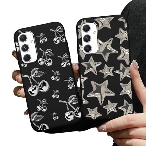 2 Pack Cool Y2K Y3K Phone Cases for Samsung Galaxy Note20 5G Case Cherry Star Pattern Shockproof Protective Cover for Girl Raised Camera Protection Phone Funda for Samsung Note20 6.7 Inch