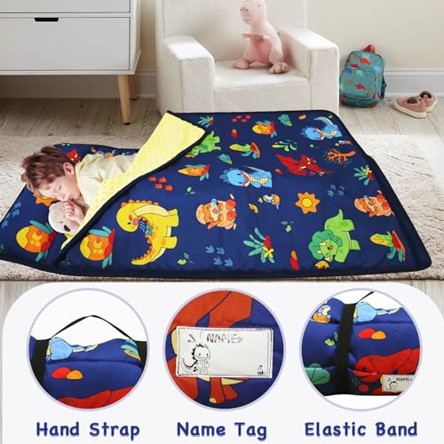 Image of Nap Mat - Nap Mats for Preschool, Toddler Nap Mat with Pillow and Blanket, Sleeping Bag for Kids - Large Rolled Napping Mats, Portable Slumber Bags for Girls - 52 inchX21 inch