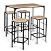 IDMarket - Table Haute de Bar Detroit et 4 tabourets Design Industriel