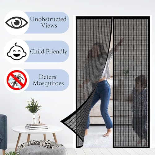 Moustiquaire magnétique pour porte 150x208 cm blanche avec aimants