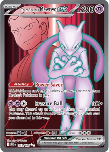 Pokemon - Tean Rockets Mewtwo ex 213/182 Destined Rivals Full Art Ultra Rare Foil Pokemon Card