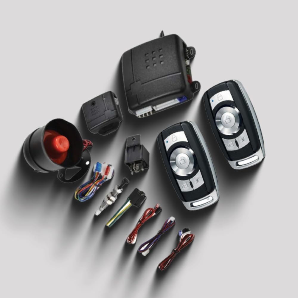 Riloer Kit de système d'entrée sans clé de voiture avec 2 télécommandes Contrôle sans effort Compatible avec tout véhicule équipé de systèmes de verrouillage centralisé nécessitant un verrouillage
