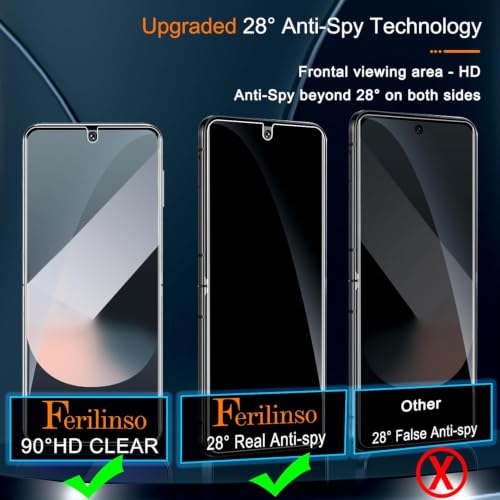 Image of Ferilinso Privacy Screen Protector for Samsung Galaxy Z Flip 6 /Z Flip 7 FE