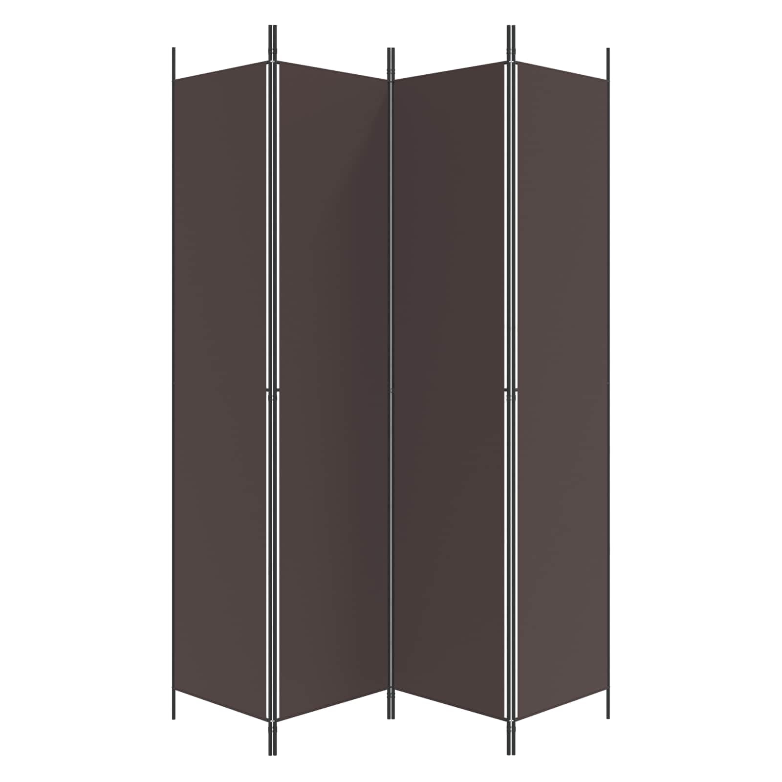 4-panelowy parawan 200x220 cm materiał brązowy