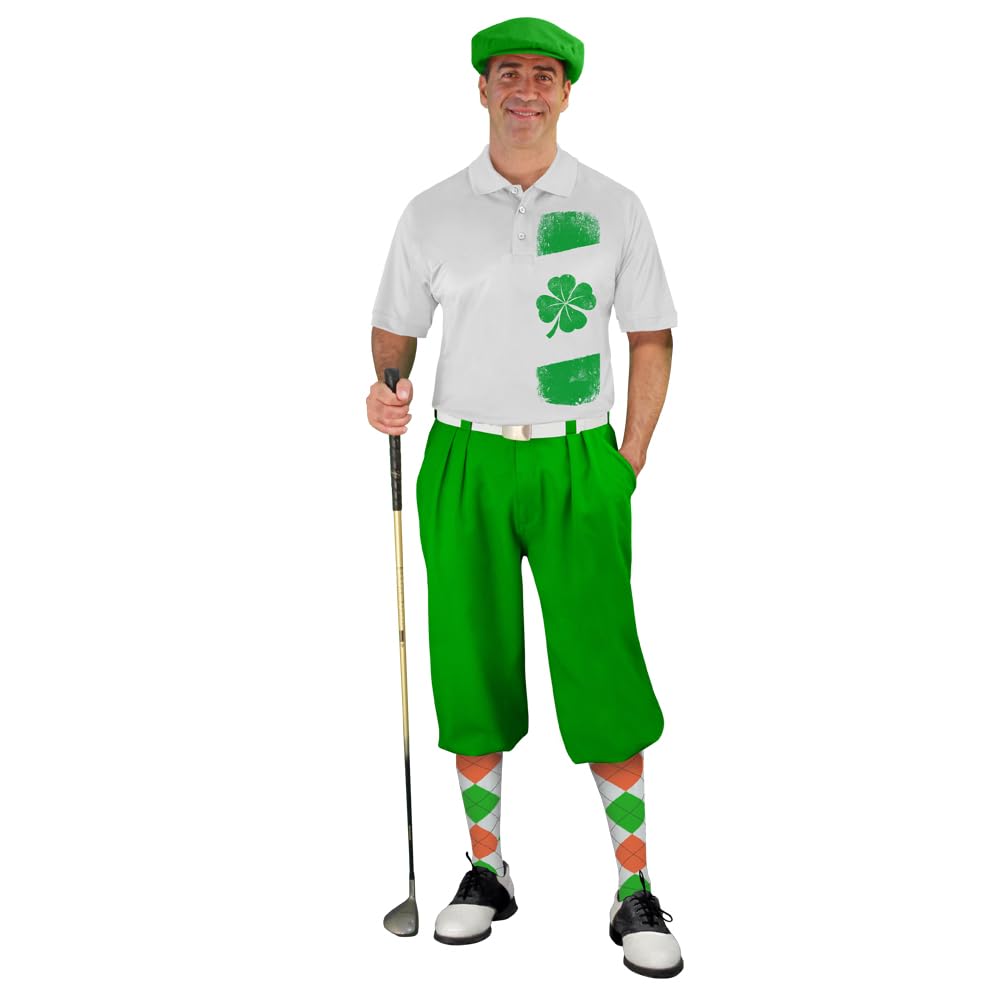 Golf Knickers Irish Homeland Traditional (Plus Fours) Outfit for Men- Waist Size 40 - Shirt Size XX-Large