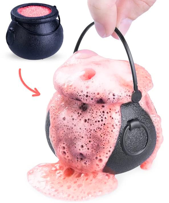 Halloween Bath Bombs Witches Brew Cauldron RED Fizzy and Bubble 7 oz. Bath Bombs with Surprise Scary Toys Inside For Kids! Halloween Gift!